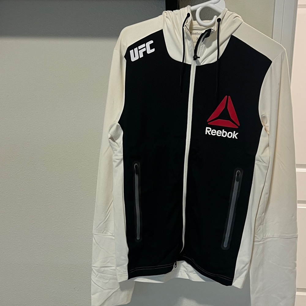 Reebok UFC Black and Cream Zip Hoodie